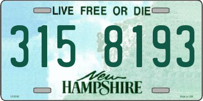 NH license plate 3158193
