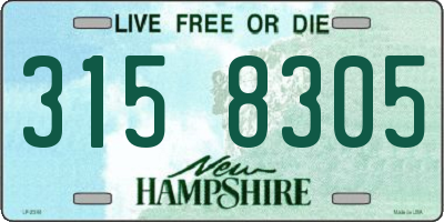 NH license plate 3158305