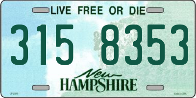 NH license plate 3158353