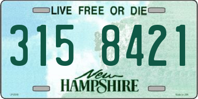 NH license plate 3158421