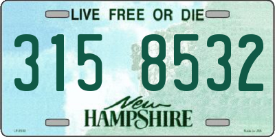 NH license plate 3158532