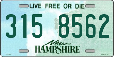 NH license plate 3158562