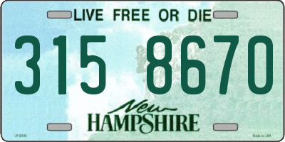 NH license plate 3158670