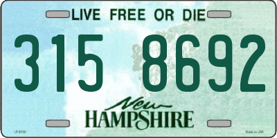 NH license plate 3158692