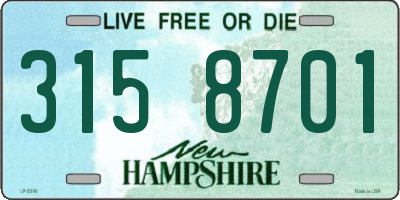 NH license plate 3158701