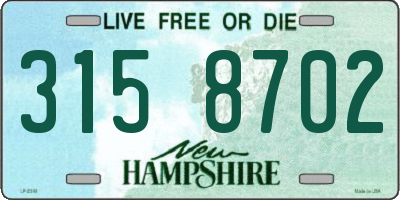 NH license plate 3158702