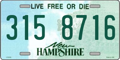NH license plate 3158716