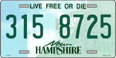 NH license plate 3158725