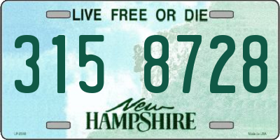 NH license plate 3158728