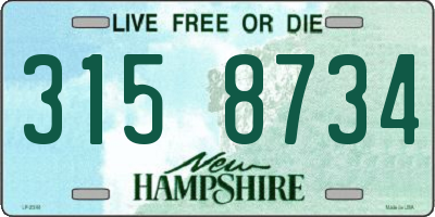 NH license plate 3158734