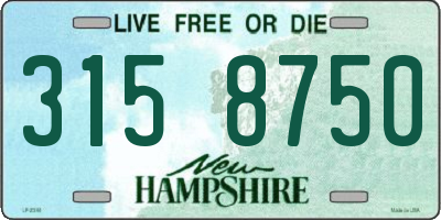 NH license plate 3158750