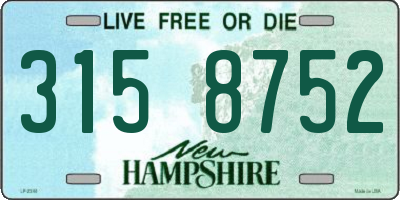 NH license plate 3158752