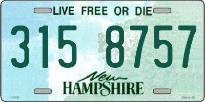 NH license plate 3158757