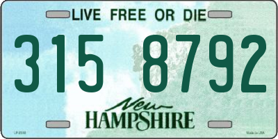 NH license plate 3158792