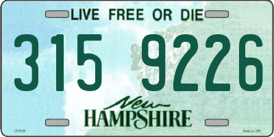 NH license plate 3159226