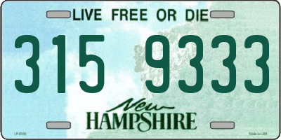 NH license plate 3159333