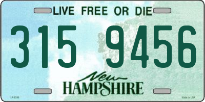 NH license plate 3159456