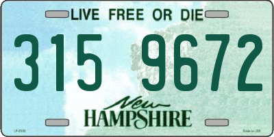 NH license plate 3159672