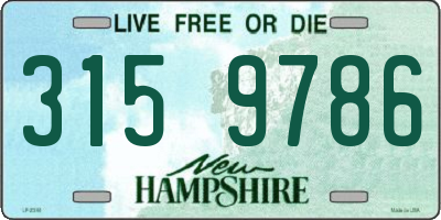 NH license plate 3159786