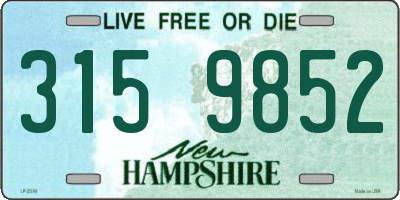 NH license plate 3159852