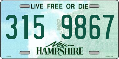 NH license plate 3159867