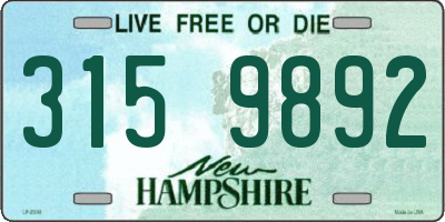 NH license plate 3159892