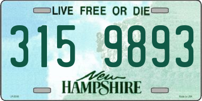 NH license plate 3159893