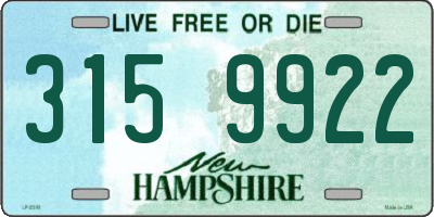 NH license plate 3159922