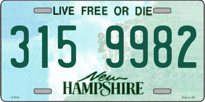 NH license plate 3159982