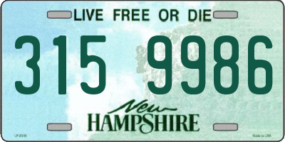 NH license plate 3159986
