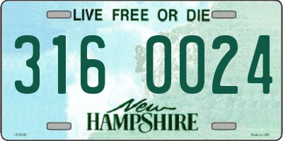 NH license plate 3160024