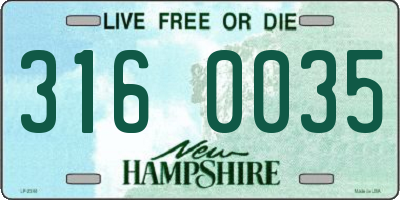NH license plate 3160035