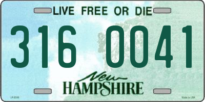 NH license plate 3160041