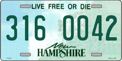 NH license plate 3160042