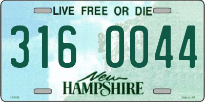 NH license plate 3160044