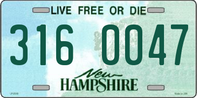 NH license plate 3160047