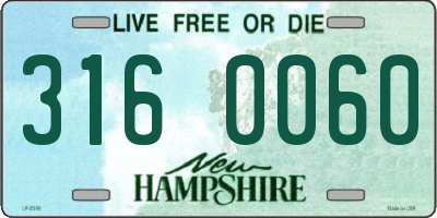 NH license plate 3160060