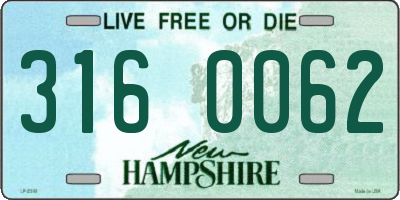 NH license plate 3160062