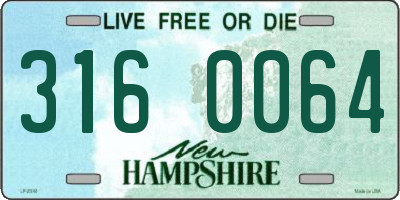 NH license plate 3160064