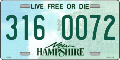 NH license plate 3160072