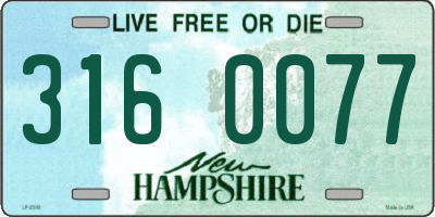 NH license plate 3160077