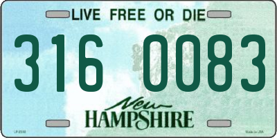 NH license plate 3160083