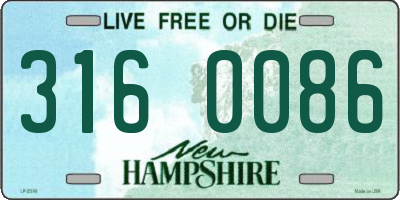 NH license plate 3160086