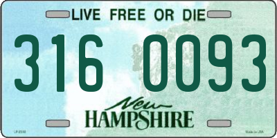 NH license plate 3160093