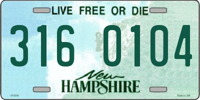 NH license plate 3160104