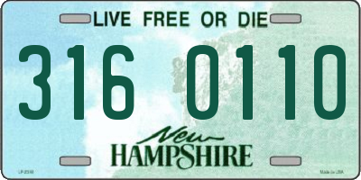 NH license plate 3160110