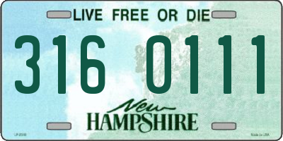 NH license plate 3160111