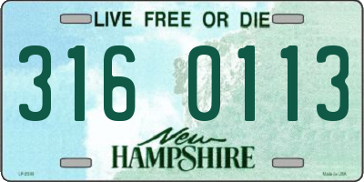 NH license plate 3160113