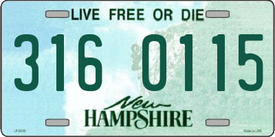 NH license plate 3160115