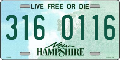 NH license plate 3160116